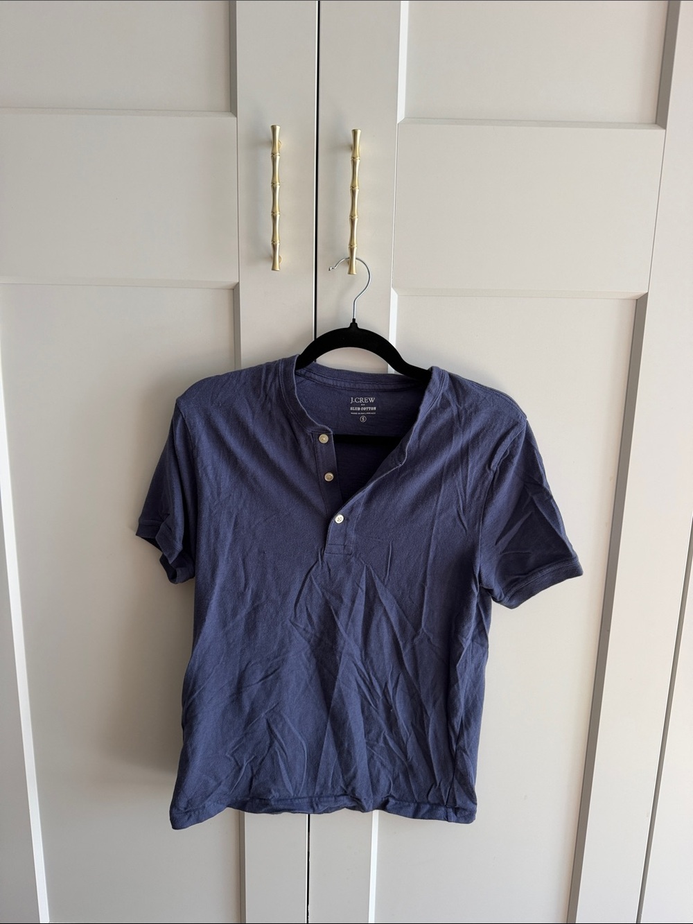 J. Crew Short Sleeve Henley in Deep Blue